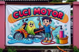 banner cuci motor